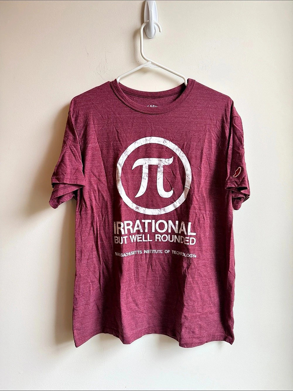 League MIT International But Well Rounded Graphic Tee Burgundy Large